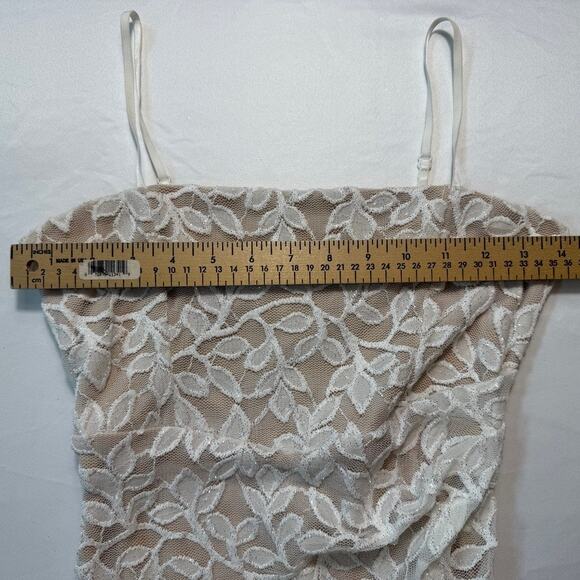 Windsor White Floral Lace Bodycon Mini Dress Spaghetti Strap Nude Lined Sz Small - Picture 5 of 11